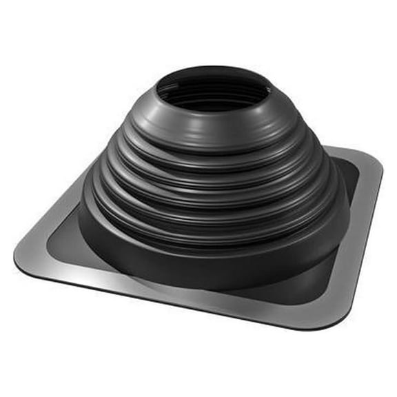 Roof Flashing Pipe Boot - 3-7 Inch OD, Black EPDM Square Base Jack for 10/12-12/12 Pitch Roofs - Durable Weatherproof Pipe Flashing for Metal & Ribbed Roofing