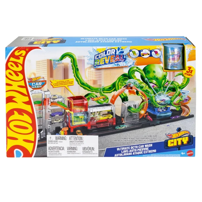 Hot Wheels Octo Carwash and 3 Color Reveal Cars - Walmart.com