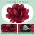 thumbnail image 2 of Uxcell 1-Pack Gran Broches de Flor de Camelia Pin de Solapa, Pines de Solapa de Tela de Satén Delicados para Bodas/Fiestas [14cm, Rojo Vino], 2 of 7