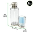 thumbnail image 3 of mDesign Plastic Refillable Mouthwash Dispenser/Cup Organizer - Clear/ Brushed, 3 of 6