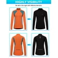 thumbnail image 6 of Little Donkey Andy Women's Half Zip Cycling Jerseys Long Sleeve Bike Shirts Running Hiking Orange XS, 6 of 7