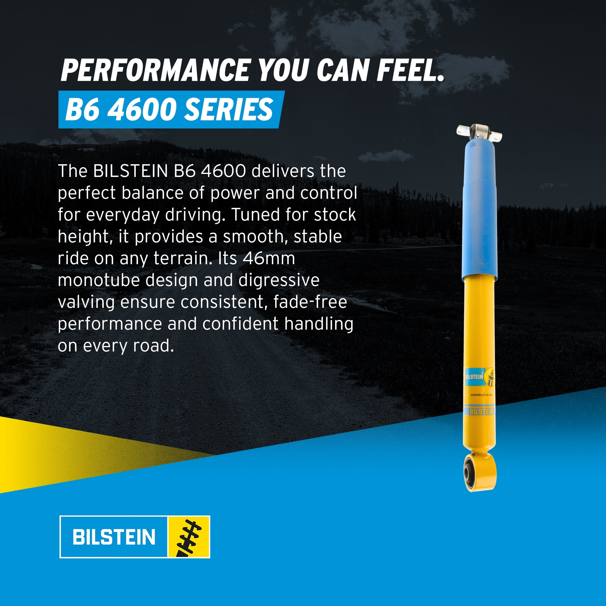 Bilstein Pair of Rear B6 4600 Series Shocks Compatible with 1996-2023 Express/Savana 2500/3500 Over GVWR: 7,300lbs with 0" Rear Lift