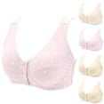thumbnail image 4 of Xfvqtps Bras for Women No Underwire Front Closure Print Comfort Senior Wireless Snap Closing Bra Pink, 4 of 4