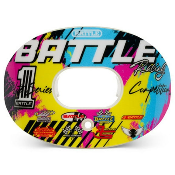 Battle Sports - "Racing" Oxygen Football Mouthguard - Pink/Yellow/Blue