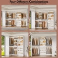 thumbnail image 4 of Homieasy 96"-128" 2-Piece Freestanding Closet System, Corner Wardrobe Organizer with Drawers & Shelves for Bedroom/Living Room，White, 4 of 6