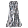 thumbnail image 2 of DPOIS Unisex Kids Stage Shiny Metallic Bell-bottom Cropped Pants, 2 of 7