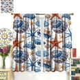 thumbnail image 3 of Ocean Beach Curtain, Blue Shell WhelkCurtains Summer Sea View Curtains Drapes Window Cloth Bedroom Livingroom Curtain 42" W x 84" L x2【Blackout】, 3 of 6