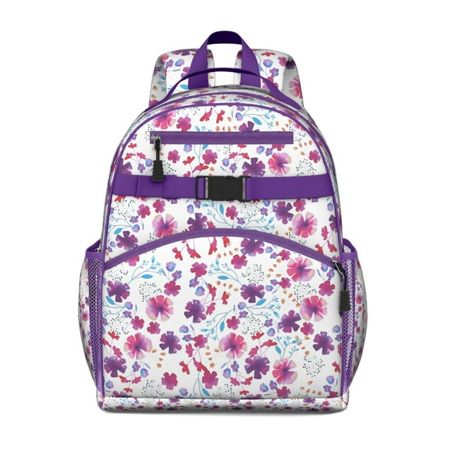Bloom Blossom Design Student Backpack Adjustable Padded Straps and Chest Buckle Water-resistant Lightweight School Backpack for Student and Students