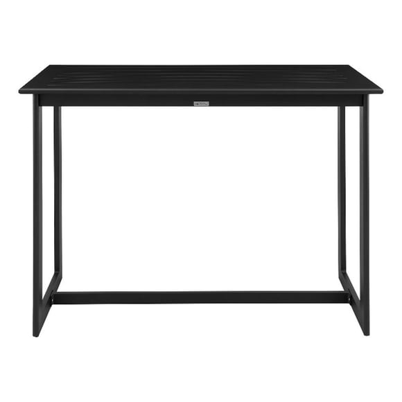 Armen Living Grand Table de Salle à Manger d'Extérieur en Aluminium pour Patio, Hauteur Comptoir, Noir