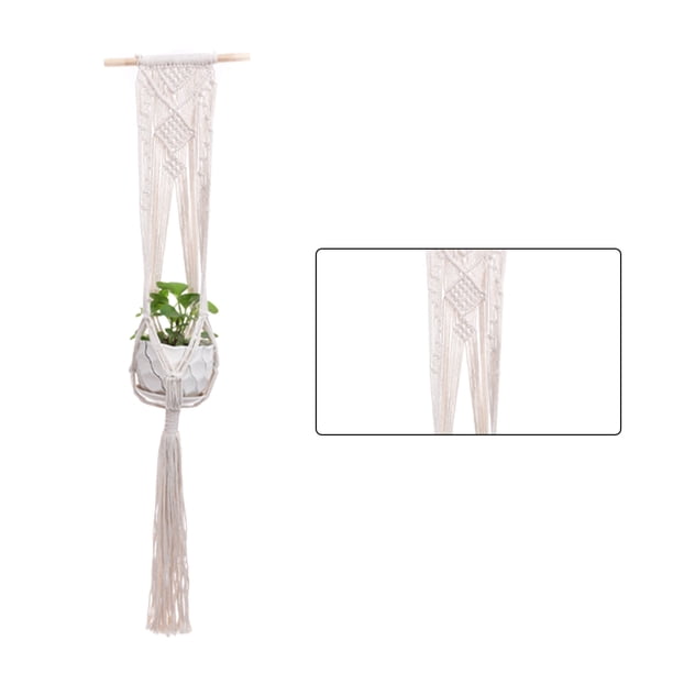 Advancent Cestas colgantes 100 hechas a mano, soporte para plantas, macramé, colgador de plantas, maceta para colgar en la pared interior, soporte para Jardín y Patio No.14 Advancent HA001777-14