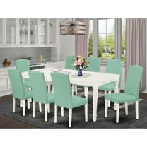 East West Furniture Dining Room Set Linen White, DOEN9-LWH-57