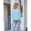 thumbnail image 4 of Arshiner Girls Pleated Long Sleeve Shirts Crewneck Casual Fashion Tops Blouse Tee, 4 of 6