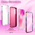 thumbnail image 5 of CASEFIV Compatible with Samsung Galaxy S25 FE Case,Marble Pattern 3 in 1 Heavy Duty Shockproof Hard PC+Soft Silicone Drop Protective Women Girls Case for Galaxy S25 FE (2025),Rose Red, 5 of 7