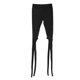 thumbnail image 1 of Leggings sinuosos ajustados para yoga y gimnasio recortados con envoltura para mujer (Negro XL), 1 of 3