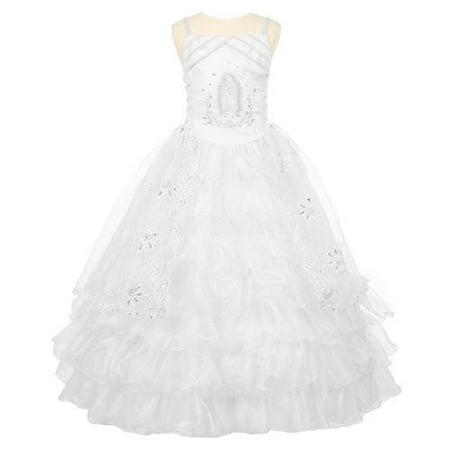 The Rain Kids Rain Kids Girls White Rhinestone Virgin Mary First