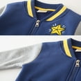 thumbnail image 6 of Dezsed Kids Baseball Jackets Clearance Boys Casual Sport Cardigan Sweatshirt Zipper Sweater Jackets School Cotton Classic Clothing Navy 5-6 Years on Clearance, 6 of 8