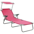 thumbnail image 1 of vidaXL Chaise Longue avec Auvent en Acier Rose, 1 of 5
