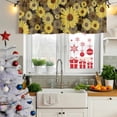 thumbnail image 5 of 2 Pack Valances for Window, Spring Daisy Short Curtains for Kitchen Bedroom Living Room, Botanical Brown Yellow Flowers Oil Painting Rod Pocket Small Window Treatment Valance Drapes 60 x 18 Inch, 5 of 8