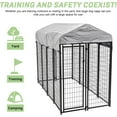 thumbnail image 2 of NiamVelo 8'x4'x6' Large Dog Kennel Heavy Duty Playpen Welded Dog Cage with Water-Resistant Cover, Outdoor Dog Fence Crate for Backyard, Black, 2 of 7