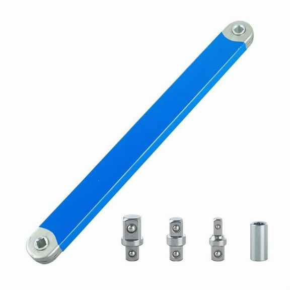 High-Quality Offset Extension Wrench Set with 1/2", 1/4", and 3/8" Ratchet Sockets, Perfect for Confined Spaces