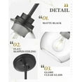 thumbnail image 3 of Pendant Lights Kitchen Island 2 Pack, 7" Modern Black Hanging Lights Fixtures with Clear Glass Globe Shade, Kitchen Island Lighting for Bathroom, AD-22280-1P2-BK-C, 3 of 15
