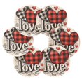 thumbnail image 2 of Haosy Set of 6 Drink Woven Coaster with Holder Heat Resistant Non-Slip Bar Coasters 4 Inches Love Checkered Heart, 2 of 7