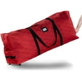 thumbnail image 2 of 600D Oxford Fabric Large Rolling Christmas Tree Storage Bag - Fits 9 Ft Artificial Trees -  Christmas Tree Bag For Storage Box For Xmas, Durable Handles and Wheels - Quilted Red, 2 of 7