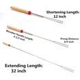 thumbnail image 2 of Palitos para asar malvaviscos Mango de madera Juego de 8 Smores Pinchos Tenedores telescópicos 32 pulgadas con bolsa portátil para Hot Dog Campfire Estufa de camping Herramientas para barbacoa Namotu WMPH-722, 2 of 7