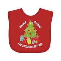 Inktastic Rockin' Around the Christmas Tree Boys or Girls Baby Bib