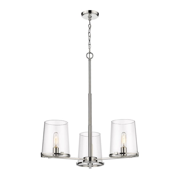 3 Light Chandelier In Industrial Style-31.5 Inches Tall And 28 Inches Wide     -Traditional Installation Z-Lite 3032-3Pn