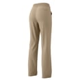 thumbnail image 6 of Miluxas Women's Elastic Waist Button Zip Straight Leg Casual Pants Summer Solid Color Work office Trousers with Pockets for Daily Wear Khaki, 6 of 6