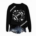 thumbnail image 5 of Towmus Women's 2025 Autumn Winter Casual Rugby and Love Printed Crewneck Long Sleeve Sweatshirt Loose Pullover Tops, 5 of 6