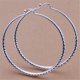 thumbnail image 1 of Pendiente de plata de 7CM para mujer, joyería de círculo grande, bonito regalo de boda, envío gratis, E289, 1 of 2
