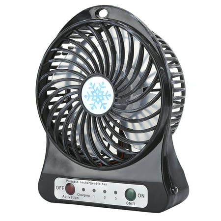 

Mini Desk Fan 1200mAh Rechargeable Table Fan For Outdoor Bed Desk Black