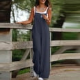 thumbnail image 2 of RPVATI Womens Casual Sleeveless Jumpsuits Summer Boho Wide Leg Floral Rompers Overalls with Pockets Navy XXL, 2 of 8