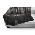 thumbnail image 3 of Industrial Soft Flannel Fleece Throw Blanket, Creepy Dark Interior of a Derelict Workplace Blight Aged Warehouse Door Image, Cozy Plush for Indoor and Outdoor Use, 70" x 90", Multicolor, by Ambesonne, 3 of 6