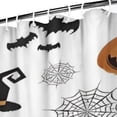 thumbnail image 3 of White Halloween Pumpkins Bats and Witch Hats Shower Curtain 72"x84" ,Bathroom Decorative Shower Curtains Set with 12 Hooks,Modern Waterproof Washable Shower Curtain, 3 of 6