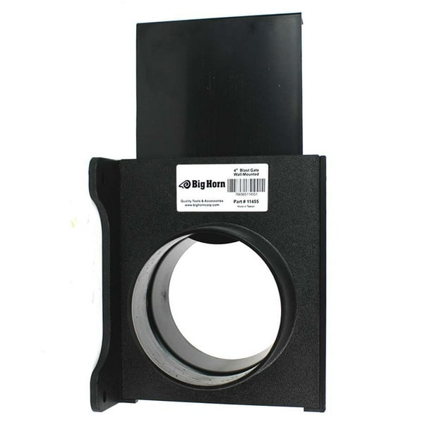 Big Horn 11455 4Inch ABS Plastic Wall Mounted Blast Gate with Both Quick Disconnect Ends for