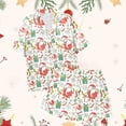 thumbnail image 5 of Bjutir Girl Pajamas Casual Christmas Printed Button Down Collar Short Sleeve Top Shorts Pajama Set Crew Neck Cute Print Kids Sleepwear,10-11 Years, 5 of 5