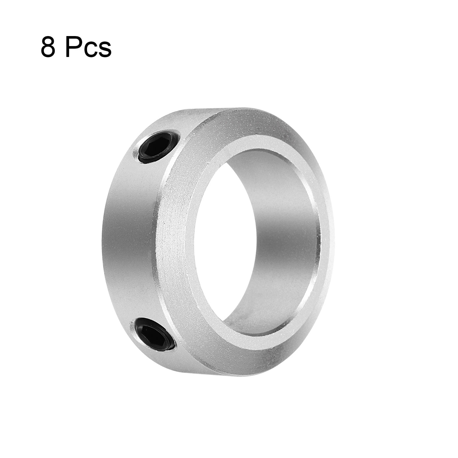 8 Packs Set Screw Collars 30mm Bore, Aluminum Shaft Collars, 45mm OD and 15mm Thickness, Set Screw Clamp Collar