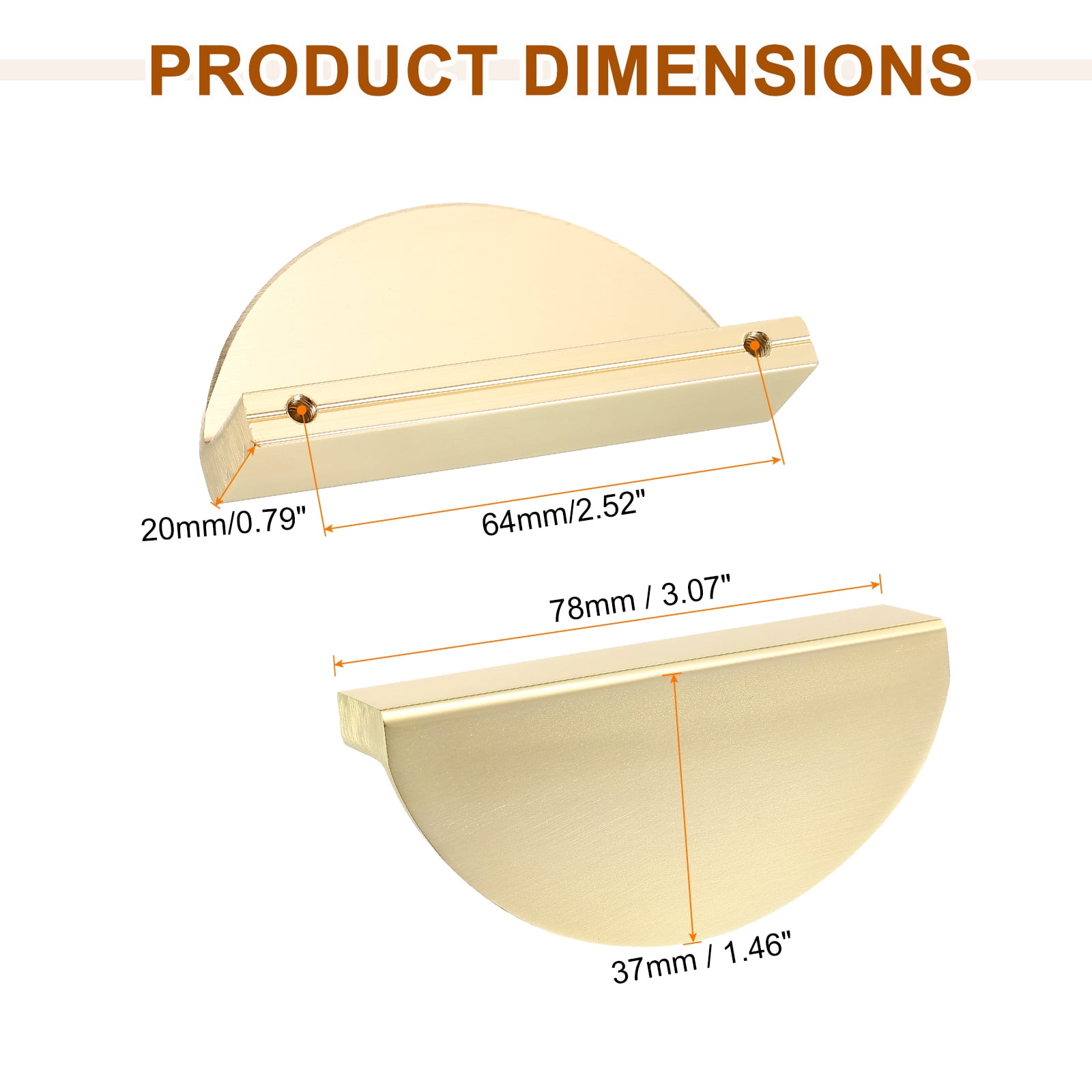 Uxcell Cabinet Pull Handles, Zinc Alloy Modern Drawer Pulls for Kitchen Cupboard Dresser Cabinet Hardware Gold