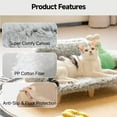thumbnail image 6 of Mewoofun Cat Bed with Removable Washable Cover, Elevated Cat Couch for Cats & Small Medium Dogs, Wooden Pet Sofa Modern Pet Furniture (M-Plush Gray), 6 of 8