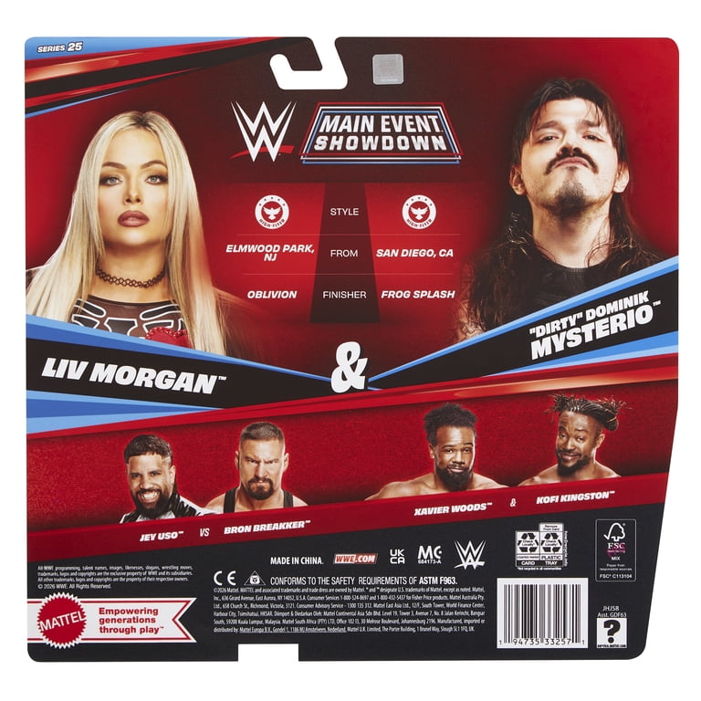 WWE ドミニク•ミステリオ&リヴ•モーガン 2体セット Dominik Mysterio & Liv Morgan - WWE Main Event 2-Packs 25 Mattel