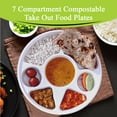 thumbnail image 3 of Three Leaf 7 Compartment Bagasse Round Plate, 200 ct, White, Eco-Friendly Disposable, 3 of 8
