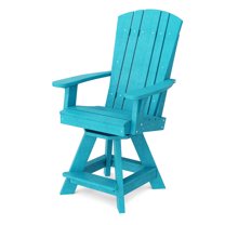 Wildridge Heritage Swivel Balcony Chair, Aruba Blue - Outdoor Weather Resistant Recycled Plastic Furniture for Patio