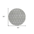 thumbnail image 3 of 8' Gray And Light Gray Round Geometric Washable Indoor Outdoor Area Rug, 3 of 5