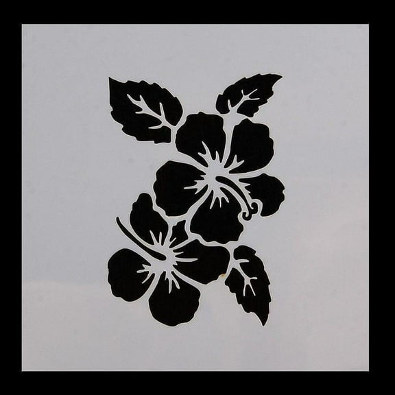 5x5 Hawaiian Flower Pattern Print Stencil
