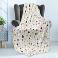 thumbnail image 4 of Tulip Soft Flannel Fleece Blanket, Limitless Tiny Little Tulip Motifs over Plain Backdrop Seasonal Romantic Concept, Cozy Plush for Indoor and Outdoor Use, 70" x 90", Purple Yellow, by Ambesonne, 4 of 5