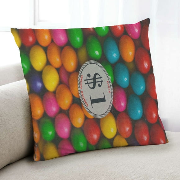 Ahgly Company Foods Candy Indoor Throw Pillow, 18 inch by 18 inch