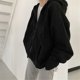 thumbnail image 1 of Sudaderas con capucha de manga larga para mujer, de Color sólido chaquetas con capucha, sudaderas de gran tamaño con cremallera informal, versión coreana Harajuku kawaii, otoño, 1 of 4